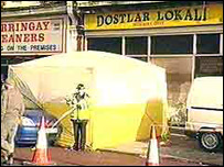 Green Lanes'de çatışma ardından olay yeri