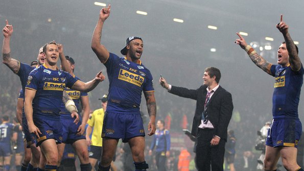 Leeds Rhinos celebrate winning the Grand Final in 2011