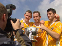 Antrim hurlers with their trophy