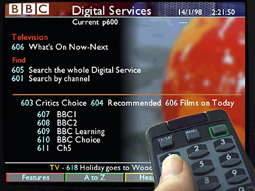 Proposed design for TV listings section from 1998