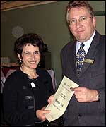 Winner receives a presentation