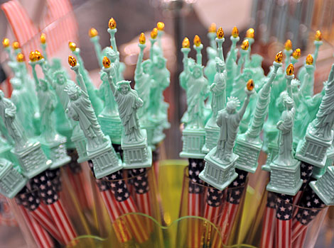 Statue of Liberty in NY shaped as pens