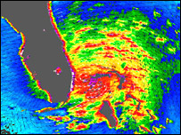 تصوير ماهواره ای هاريکين/ عکس: ناسا/جی پی ال