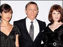 Olga Kurylenko, Daneil Craig and Gemma Arterton