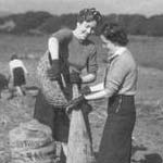 I am pictured on the right potatoe picking during World War 2