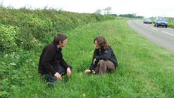 Brett with Sarah Mason next to the road