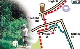 Map of walks around Bilston