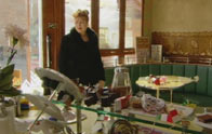 Gina finds the caf&eacute trashed.