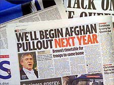 Photograph of Mirror story on Afghan pullout