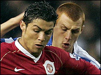 Cristiano Ronaldo and Steve Sidwell