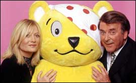 Pudsey Bear, Terry Wogan, and Gaby Roslin