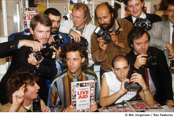 Bob Geldof launching the LIve Aid book in 1985