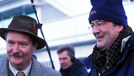 Stephen Fry on the set of Bright Young Things