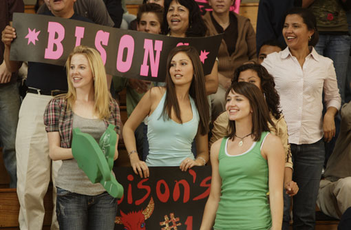 Girls, watching the basketball