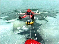 Karl Bushby in training for a walk across ice