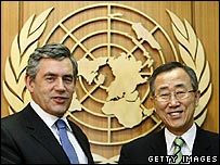 Gordon Brown ve Ban ki Moon