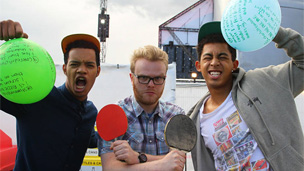 Huw Stephens with Rizzle Kicks