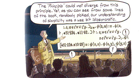 Comic meddylgar - un o luniau 'Logicomix'