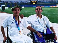 David (right) with gold medal winner John Cavanagh