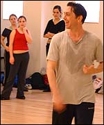 Picture: Dancer Scott Ambler with workshop students