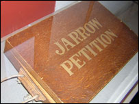 Jarrow Crusade petition box