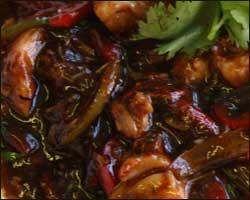 Lobster in black bean sauce