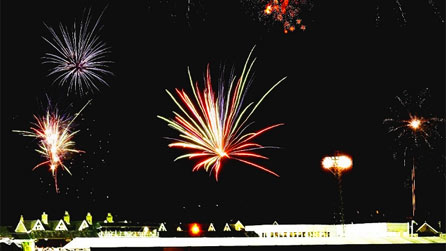 fireworks display over the Gnoll by Mike Davies