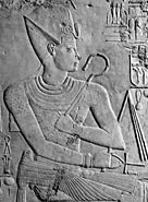 Wall carving of Amenhotep III in the tomb of the governor of Thebes