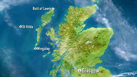 Map showing the Outer Hebrides
