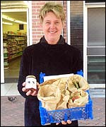 Lorna Fox and some of her produce