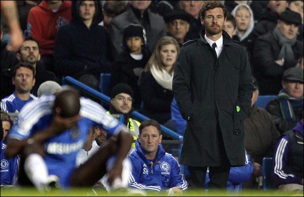 Villas-Boas looks on as his Chelsea side slip to defeat against Liverpool. Photo: AFP