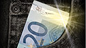 A €20 note in someone's pocket