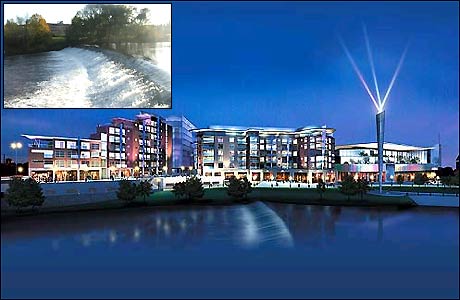 Riverlights from across the River Derwent