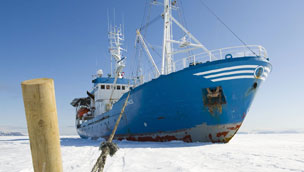 The RV Lance, the Arctic expedition boat