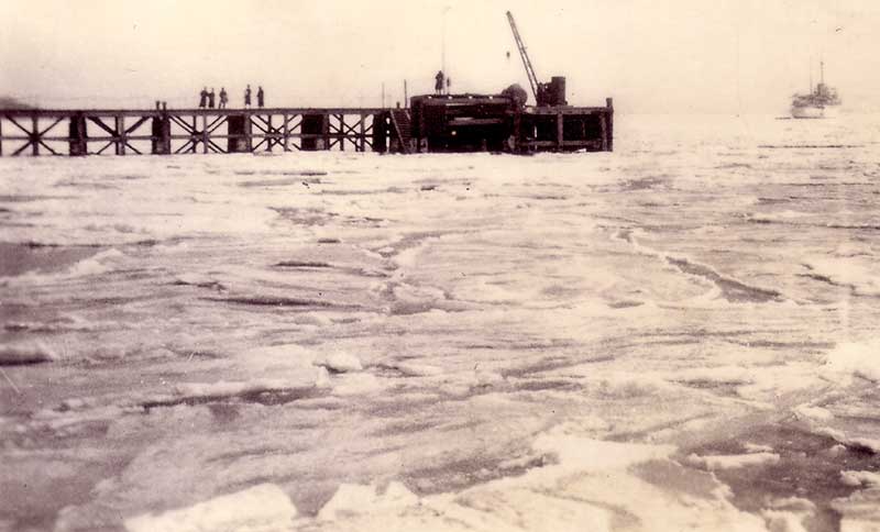 Freezing conditions at Wei Hai Wei on north coast of China