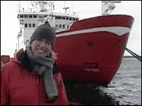 Sally Taylor with HMS Endurance