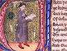 Illuminated manuscript of the prologue to 'The Canterbury Tales' written by Geoffrey Chaucer (1380s)
