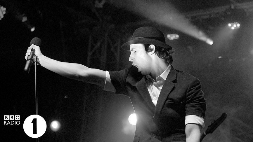 Paul from Maximo Park strikes a pose on the In New Music We Trust stage