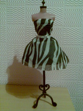 My mini zebra print prom dress