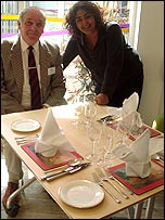 Belvior Castle's Butler Paul Horton with BBC Leicester's Rupal Rajani on the Butler Challenge