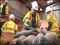 Making sandbags in Wokingham