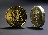 Two one pound coins