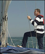 Presenter Paul Ross at sea