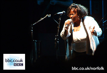 Ruby Turner performing at Sennowe Park