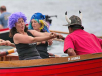 Fancy headgear from the St Agnes team