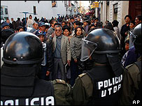 Protestos em La Paz