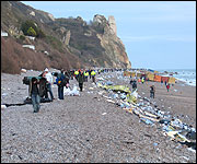Looters on Branscombe Beach (Pic: Alec Collyer)