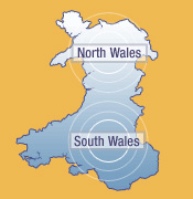 map of Wales