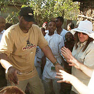 Lenny Henry and Gail celebrating during the Ethiopian Christmas period