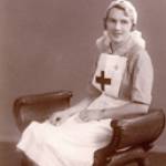 Marjory Roberts, Bristol General Hospital,in Red Cross nurses uniform c1940/41.